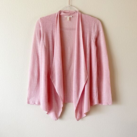 Eileen Fisher 100% Organic Linen Draped Cardigan - Picture 1 of 13